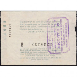 1937 - Loterie Nationale - 9e tranche - 1/10ème - Invalides de guerre - Etat : TB