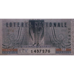 1937 - Loterie Nationale - 11e tranche - Etat : TTB