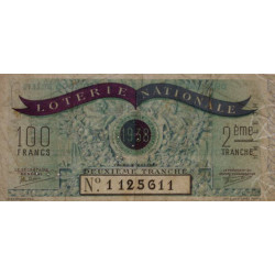 1938 - Loterie Nationale - 2e tranche - Etat : TB+