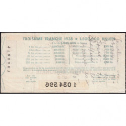 1938 - Loterie Nationale - 3e tranche - Entier - Etat : TTB