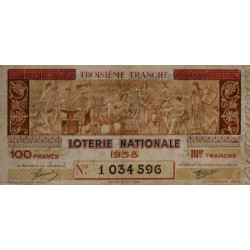 1938 - Loterie Nationale - 3e tranche - Entier - Etat : TTB