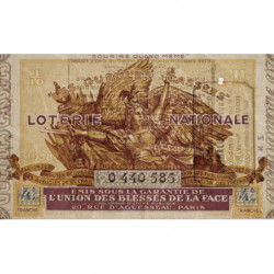 1938 - Loterie Nationale - 4e tranche - 1/10ème - Gueules cassées - Etat : TTB