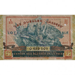 1938 - Loterie Nationale - 7e tranche - 1/10ème - Gueules cassées - Etat : TTB