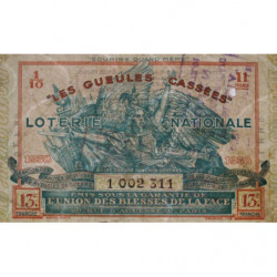 1938 - Loterie Nationale - 13e tranche - 1/10ème - Gueules cassées - Etat : TB+