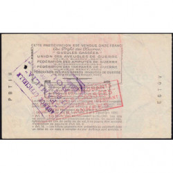 1938 - Loterie Nationale - 14e tranche - 1/10ème - Gueules cassées - Etat : TTB