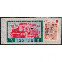 1942 - Loterie Nationale - 13e tranche - 1/10ème - Gueules cassées - Etat : TB