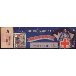 1944 - Loterie Nationale - 8e tranche - 1/10ème - Croix Rouge Française - Etat : TB+