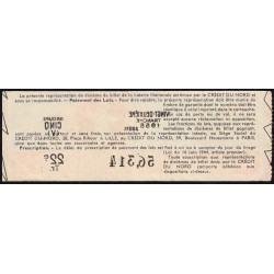 1955 - Loterie Nationale - 22e tranche - 1/10ème - Crédit du Nord - Etat : TTB