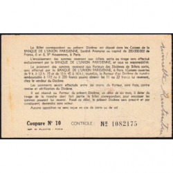1939 - Loterie Nationale - 7e tranche - 1/10ème - Union Nat. des Combattants - Etat : TTB