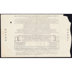 1939 - Loterie Nationale - 14e tranche - 1/10ème - Gueules cassées - Etat : B+