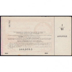 1939 - Loterie Nationale - Tranche spéciale - 1/10ème - Grand Prix de Paris - Etat : SUP