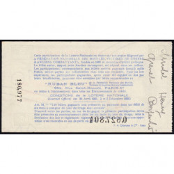 1940 - Loterie Nationale - 5e tranche - 1/10ème - Ruban bleu - Etat : SPL