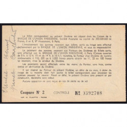 1940 - Loterie Nationale - 6e tranche - 1/10ème - Union Nat. des Combattants - Etat : SUP