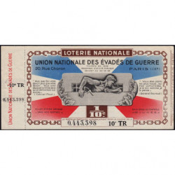 1940 - Loterie Nationale - 10e tranche - 1/10ème - Union Nat. des Evadés - Etat : SUP