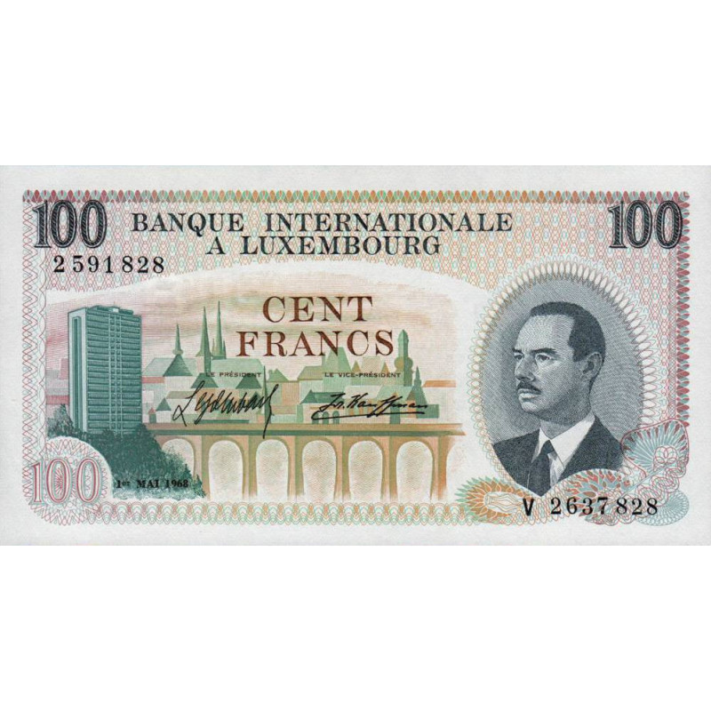 Luxembourg - Pick 14 - 100 francs - Série V 2637 - 01/05/1968 - Etat : NEUF