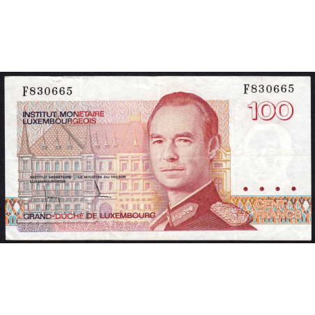 Luxembourg - Pick 58a - 100 francs - Série F - 1986 - Etat : TTB-