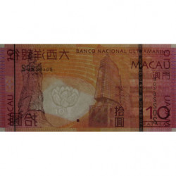 Chine - Macao - Pick 80c_1 - 10 patacas - Série BQ - 11/11/2013 - Etat : NEUF