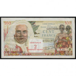 St-Pierre et Miquelon - Pick 32 - 2 nouveaux francs sur 100 francs - Série E.81 - 1963 - Etat : TTB+