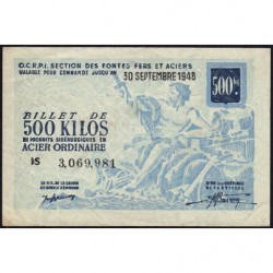 500 kg acier ordinaire - 30/09/1948 - Endossé - Série IS - Etat : TTB+