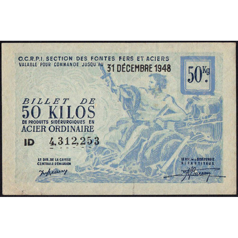 50 kg acier ordinaire - 31/12/1948 - Non endossé - Série ID - Etat : TTB