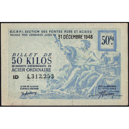 50 kg acier ordinaire - 31/12/1948 - Non endossé - Série ID - Etat : TTB