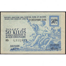 50 kg acier ordinaire - 31/12/1948 - Endossé - Série ID - Etat : SUP