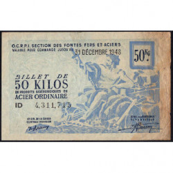 50 kg acier ordinaire - 31/12/1948 - Endossé - Série ID - Etat : B+