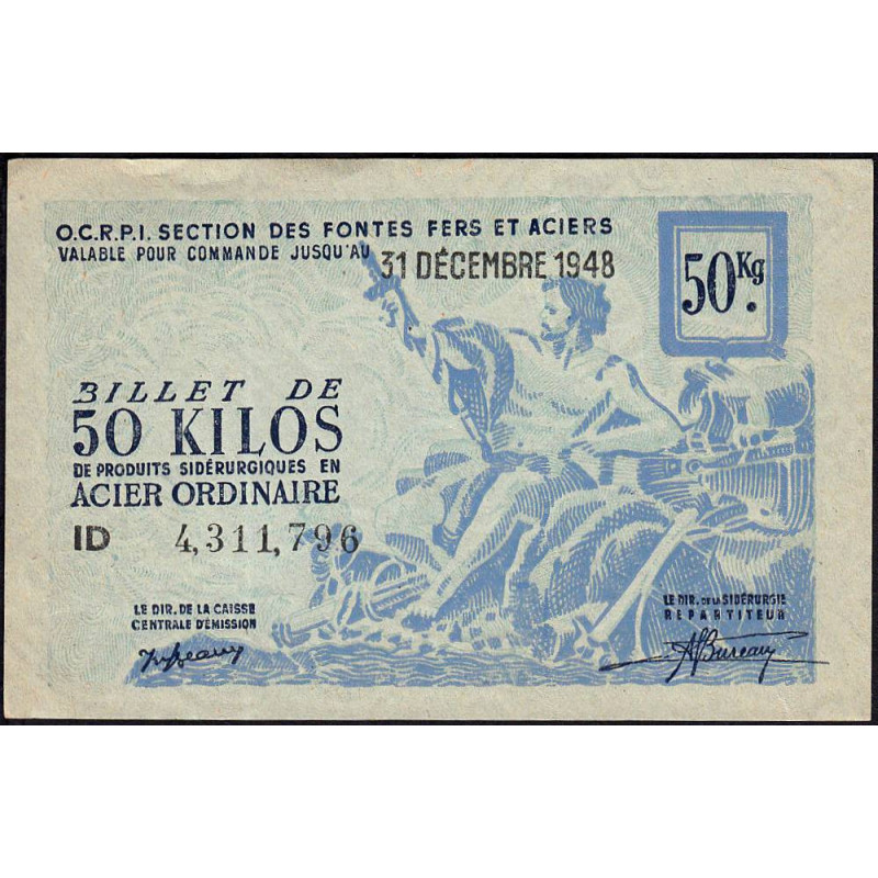 50 kg acier ordinaire - 31/12/1948 - Non endossé - Série ID - Etat : SPL