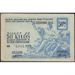 50 kg acier ordinaire - 31/12/1948 - Endossé - Série ID - Etat : SUP