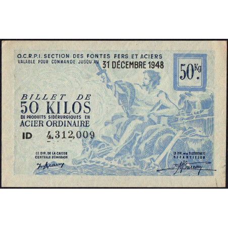 50 kg acier ordinaire - 31/12/1948 - Non endossé - Série ID - Etat : SUP+