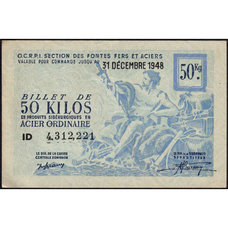50 kg acier ordinaire - 31/12/1948 - Non endossé - Série ID - Etat : SUP