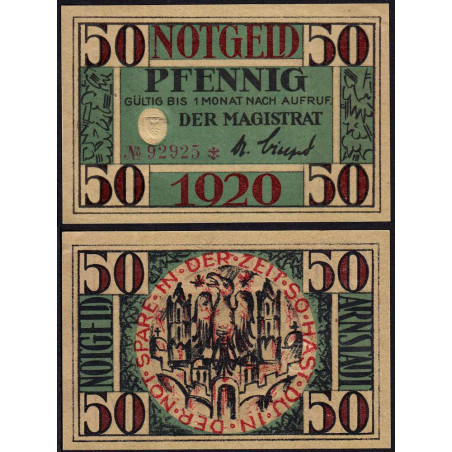 Allemagne - Notgeld - Arnstadt - 50 pfennig - 1920 - Etat : NEUF