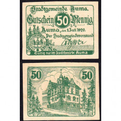Allemagne - Notgeld - Auma - 50 pfennig - 01/07/1920 - Etat : NEUF