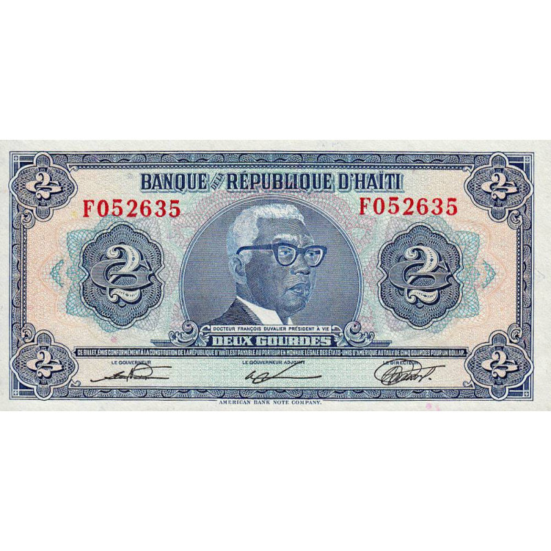 Haïti - Pick 231 - 2 gourdes - Série F - 1979 - Etat : NEUF