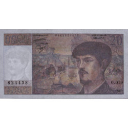 F 66-08 - 1987 - 20 francs - Debussy - Série O.019 - Etat : SUP+