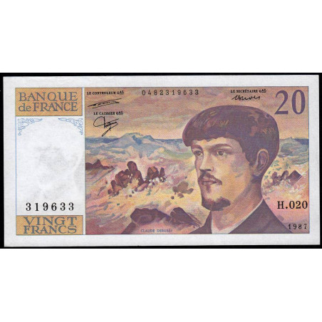 F 66-08 - 1987 - 20 francs - Debussy - Série H.020 - Etat : SUP