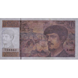 F 66bis-01 - 1990 - 20 francs - Debussy - Série F.027 - Etat : SUP