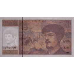 F 66ter-01 - 1995 - 20 francs - Debussy - Série X.047 - Etat : SPL