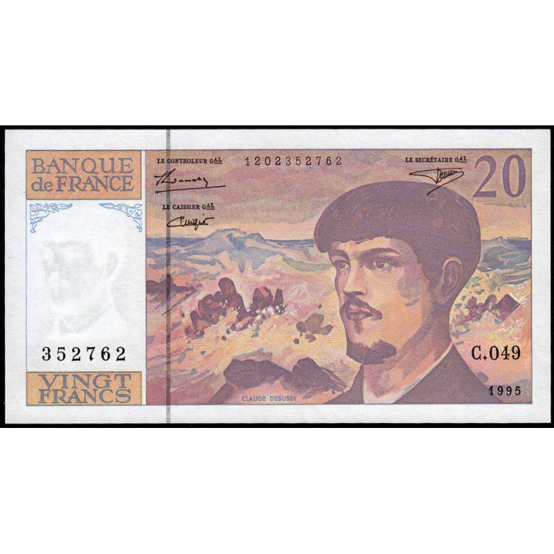 F 66ter-01 - 1995 - 20 francs - Debussy - Série C.049 - Etat : TTB+