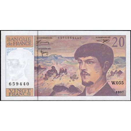 F 66ter-02 - 1997 - 20 francs - Debussy - Série W.055 - Remplacement - Etat : NEUF