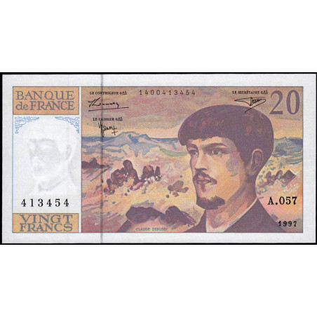 F 66ter-02 - 1997 - 20 francs - Debussy - Série A.057 - Etat : NEUF