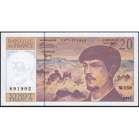 F 66ter-02 - 1997 - 20 francs - Debussy - Série W.059 - Remplacement - Etat : NEUF