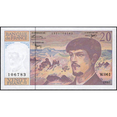 F 66ter-02 - 1997 - 20 francs - Debussy - Série W.061 - Remplacement - Etat : NEUF