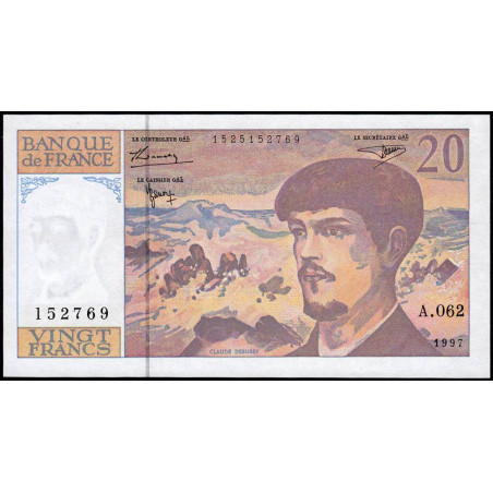 F 66ter-02 - 1997 - 20 francs - Debussy - Série A.062 - Etat : pr.NEUF