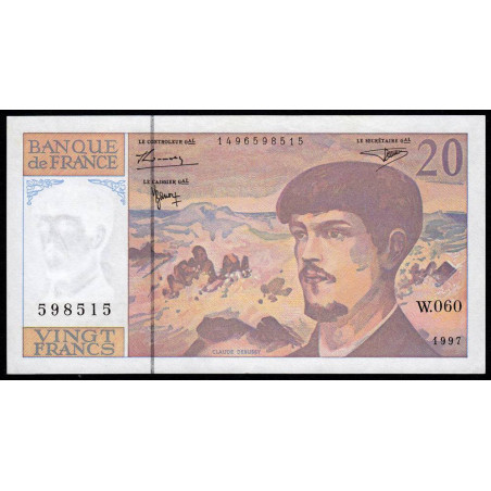 F 66ter-02 - 1997 - 20 francs - Debussy - Série W.060 - Remplacement - Etat : NEUF