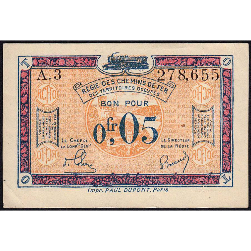 Allemagne - R.C.F.T.O. - Pirot 135-1 - Série A.3 - 5 centimes - 1923 - Etat : SUP+