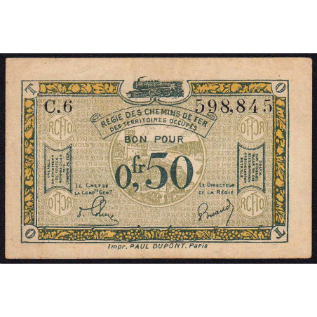 Allemagne - R.C.F.T.O. - Pirot 135-4 - Série C.6 - 50 centimes - 1923 - Etat : TTB+