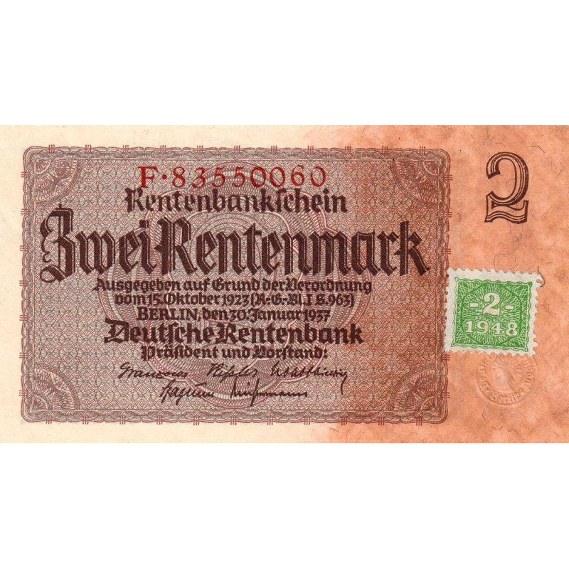 Allemagne RDA - Pick 2_2 - 2 deutsche mark - 1948 - Etat : NEUF