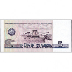 Allemagne RDA - Pick 27b - 5 mark der DDR - 1975 (1987) - Série TB - Etat : NEUF