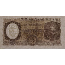 Argentine - Pick 275c - 5 pesos - Série A - 1960 - Etat : NEUF
